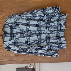 Lane Bryant Plaid 3/4 Sleeve Blouse